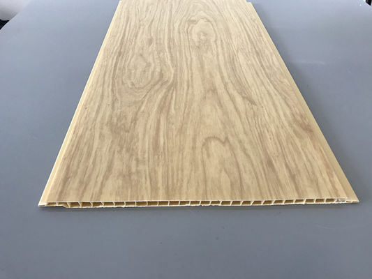 7.5mm Ketebalan Korosi tahan PVC Panel Kayu untuk Langit-langit / dinding Lapisan panel langit-langit PVC kuning