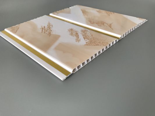 Garis Emas Lebar Panel Dinding Tahan Air Untuk Kamar Mandi Cladding 250mm