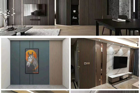 OEM Hollow Wooden Grain Marble Color Wpc Wood Slat Wall Panel Clading Interior