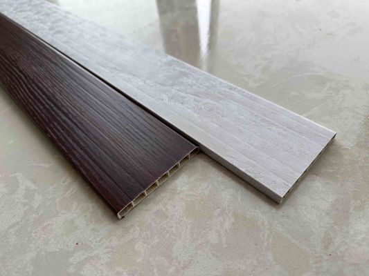 Anti Scratch Flexible Wooden Color PVC Skirting Line For Low Maintenance Protection