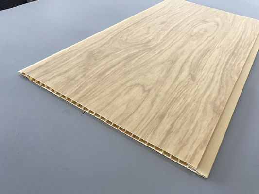 7.5mm Ketebalan Korosi tahan PVC Panel Kayu untuk Langit-langit / dinding Lapisan panel langit-langit PVC kuning