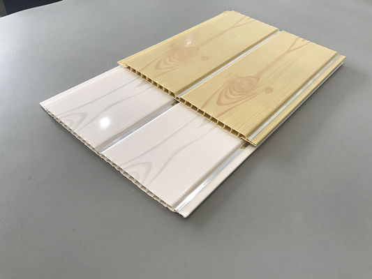 200 × 5.95M Interior Artistik Pvc Panel Lapisan Kayu Untuk Restoran 7mm Ketebalan 8 inci panel langit-langit pvc warna kayu populer