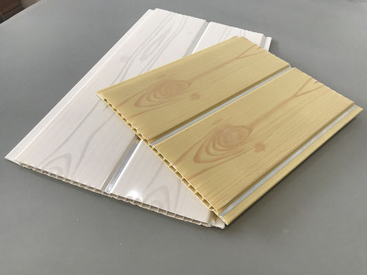 200 × 5.95M Interior Artistik Pvc Panel Lapisan Kayu Untuk Restoran 7mm Ketebalan 8 inci panel langit-langit pvc warna kayu populer