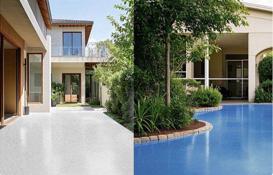 Mudah Untuk Menginstal Cat Lantai Pasir Epoxy Berwarna Untuk Luar Ruang Menggunakan Dua Bagian Kuarsa Epoxy Painting Epoxy Flooring Berwarna
